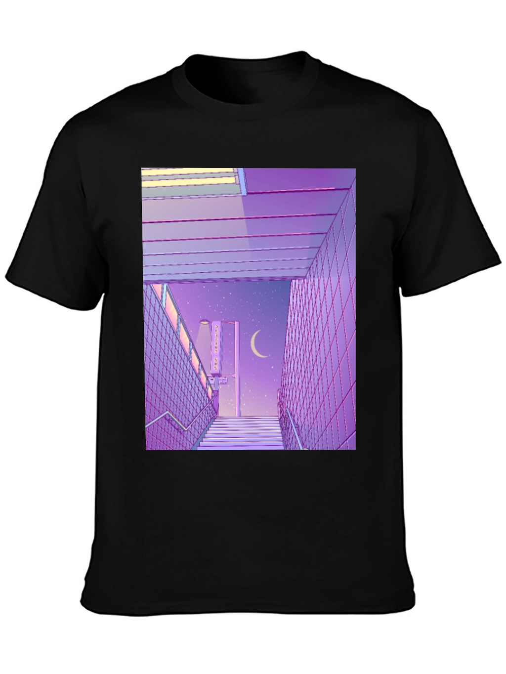 Camiseta Estampada Estilo Anime Urbano Nocturno