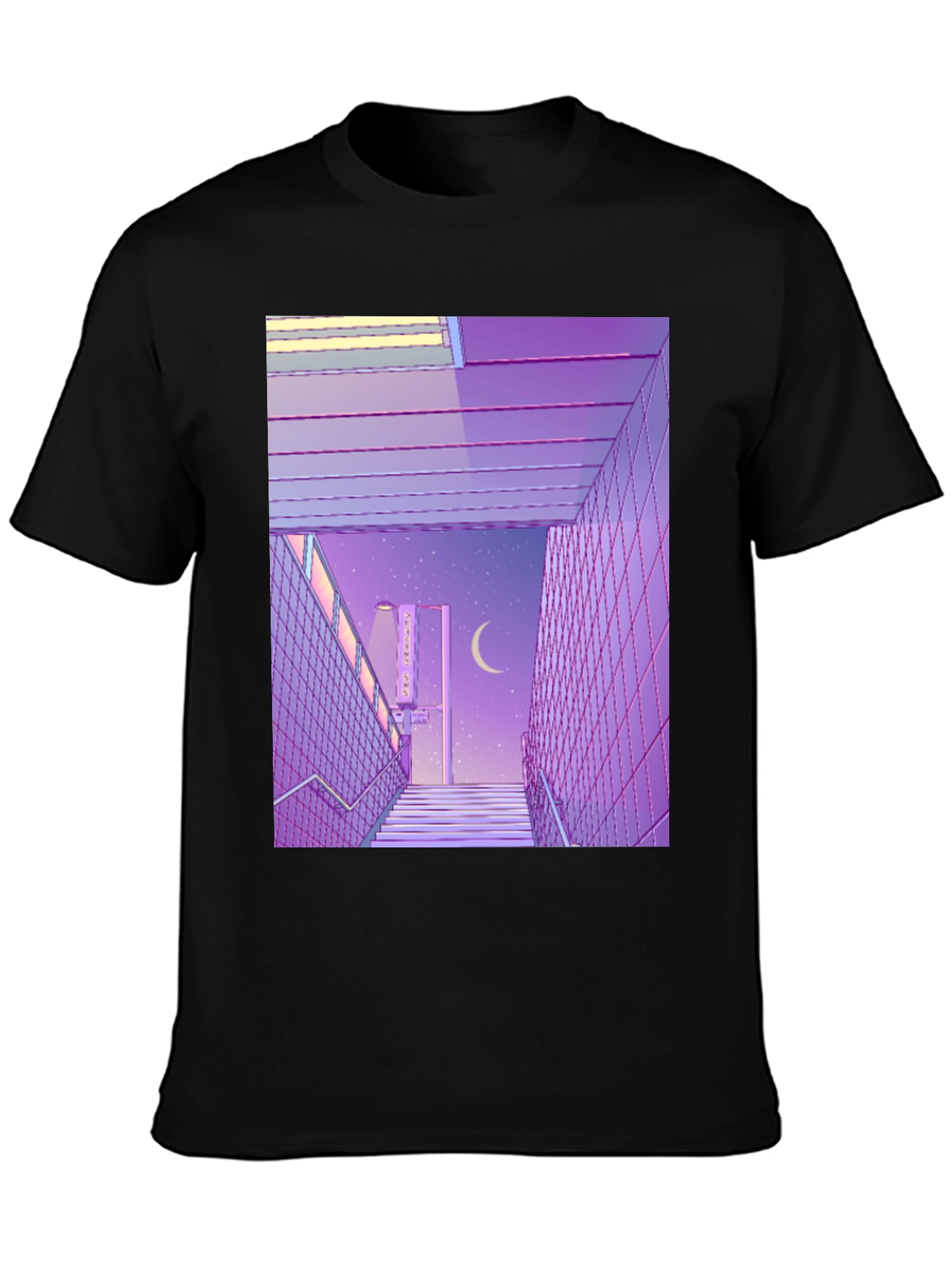 Camiseta Estampada Estilo Anime Urbano Nocturno