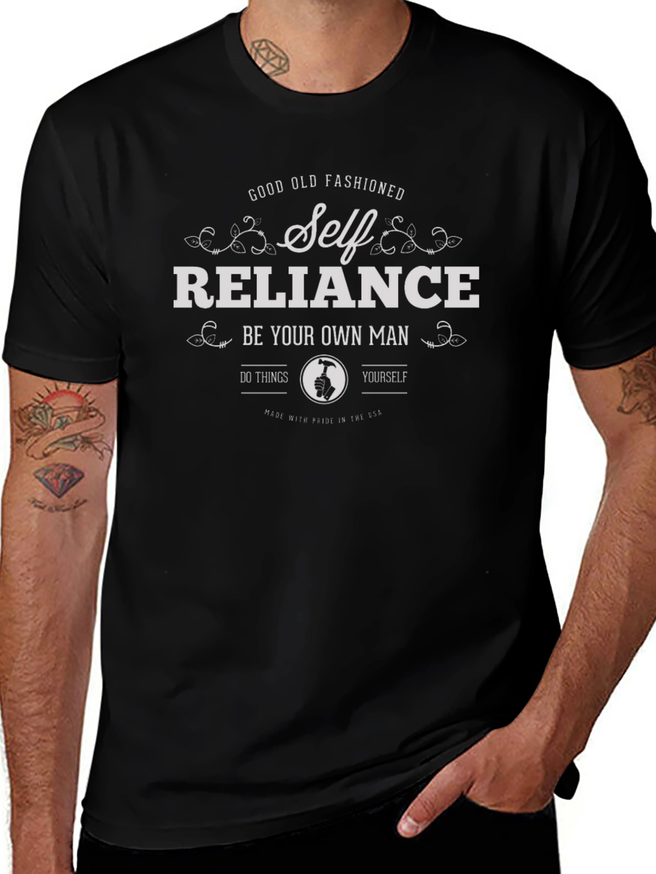 Camiseta Hombre Negra Self Reliance