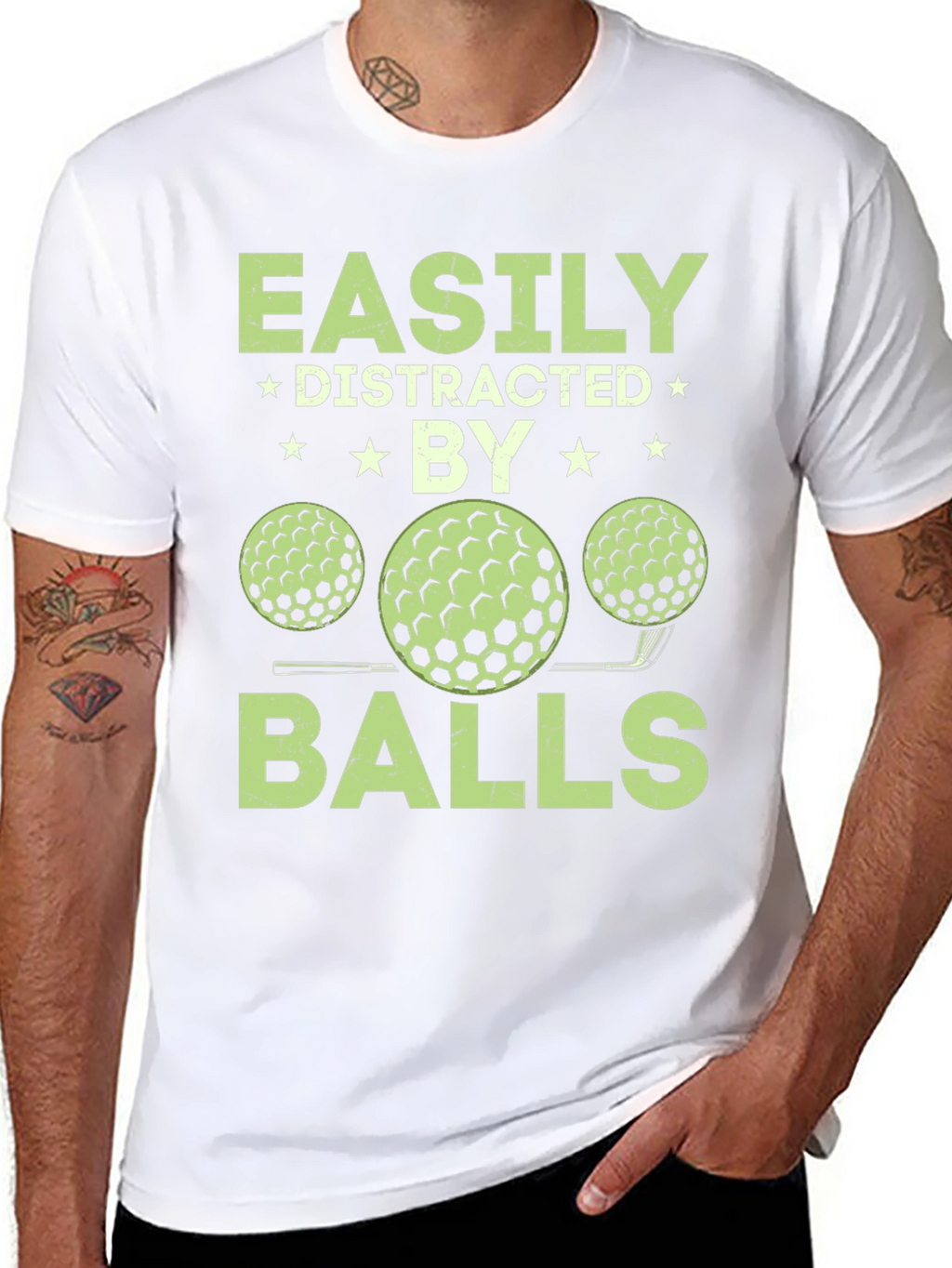 Camiseta Hombre Fácilmente Distraído por Bolas