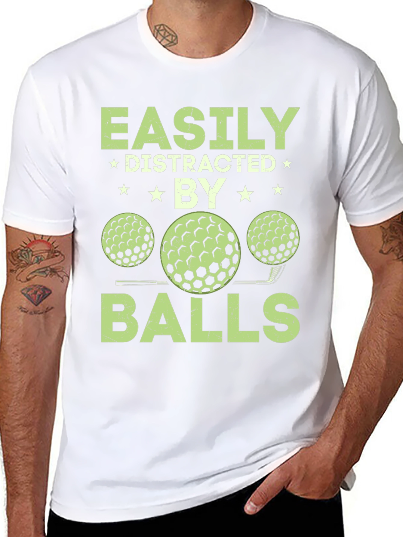 Camiseta Hombre Fácilmente Distraído por Bolas