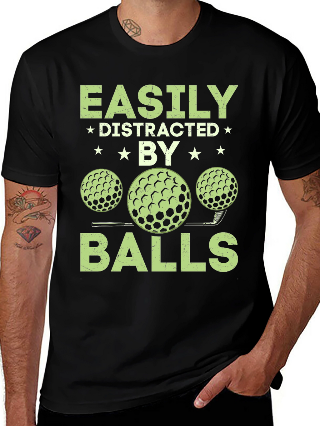 Camiseta Hombre Fácilmente Distraído por Bolas
