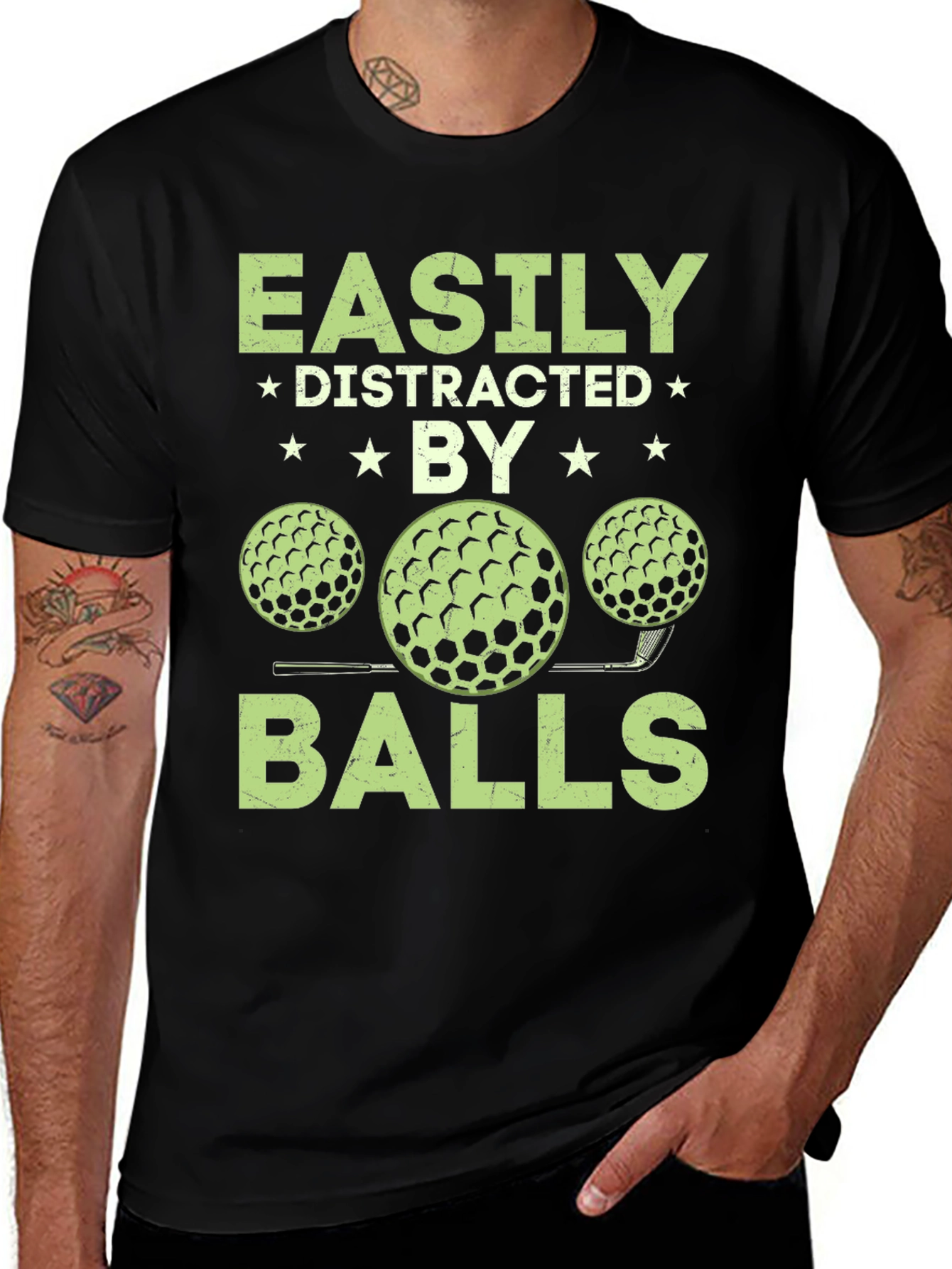 Camiseta Hombre Fácilmente Distraído por Bolas