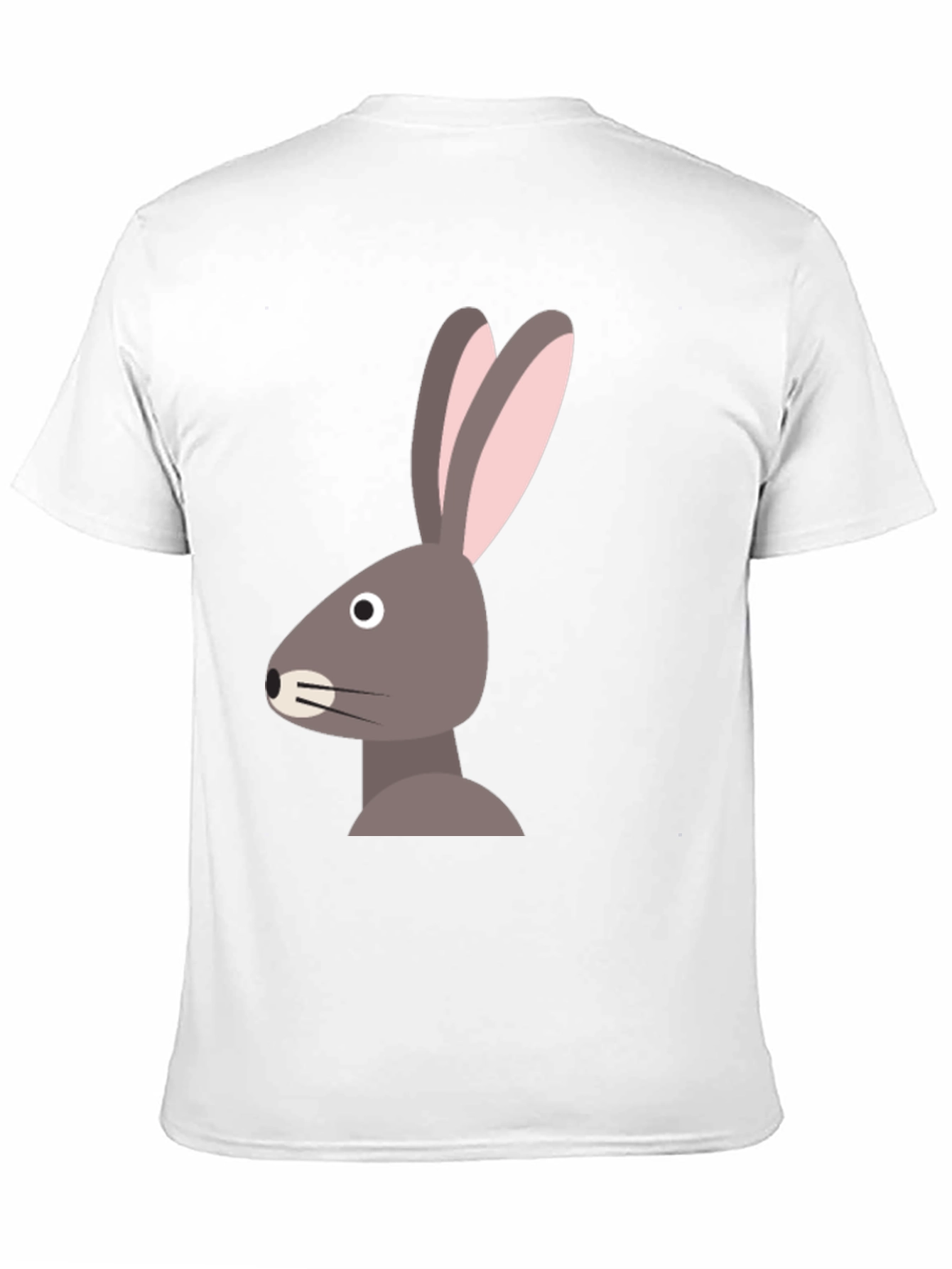 Camiseta Hombre Negra Diseño Conejo Minimalista