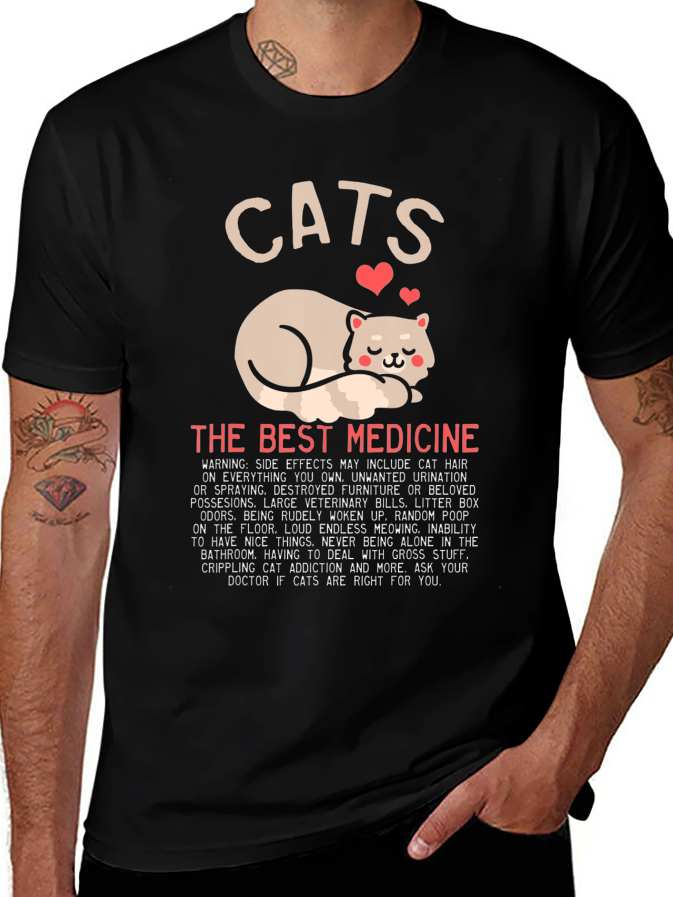 Camiseta Cats: The Best Medicine para Amantes de los Gatos