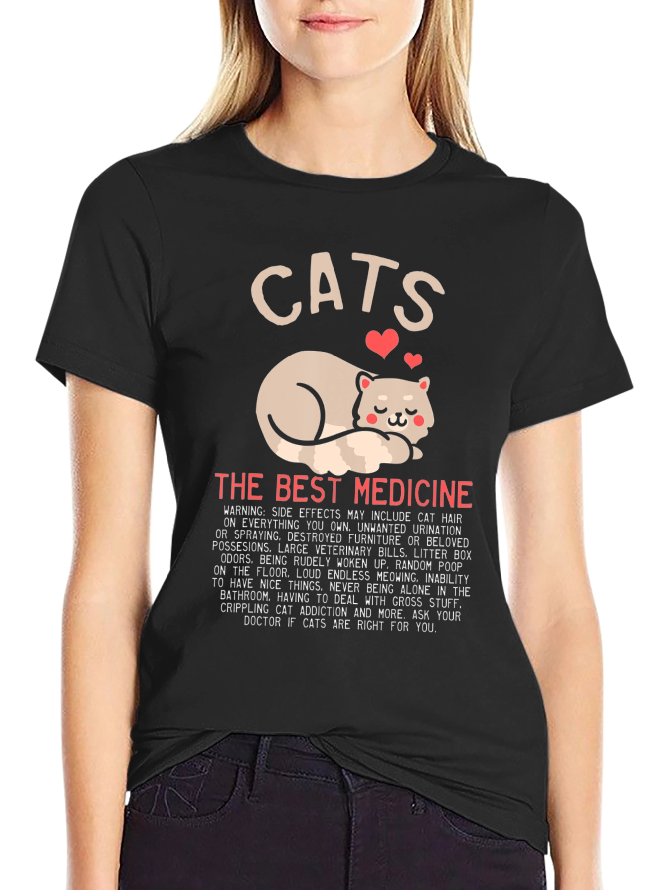 Camiseta Cats: The Best Medicine para Amantes de los Gatos