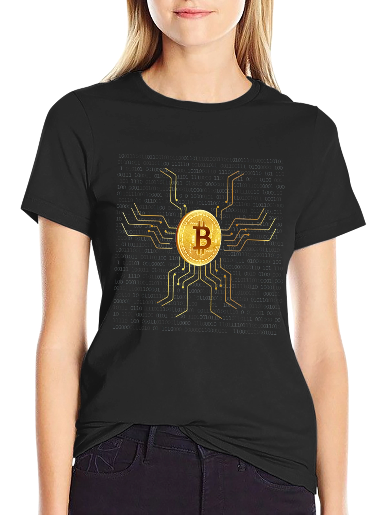 Camiseta Bitcoin Oro - Diseño Moderno