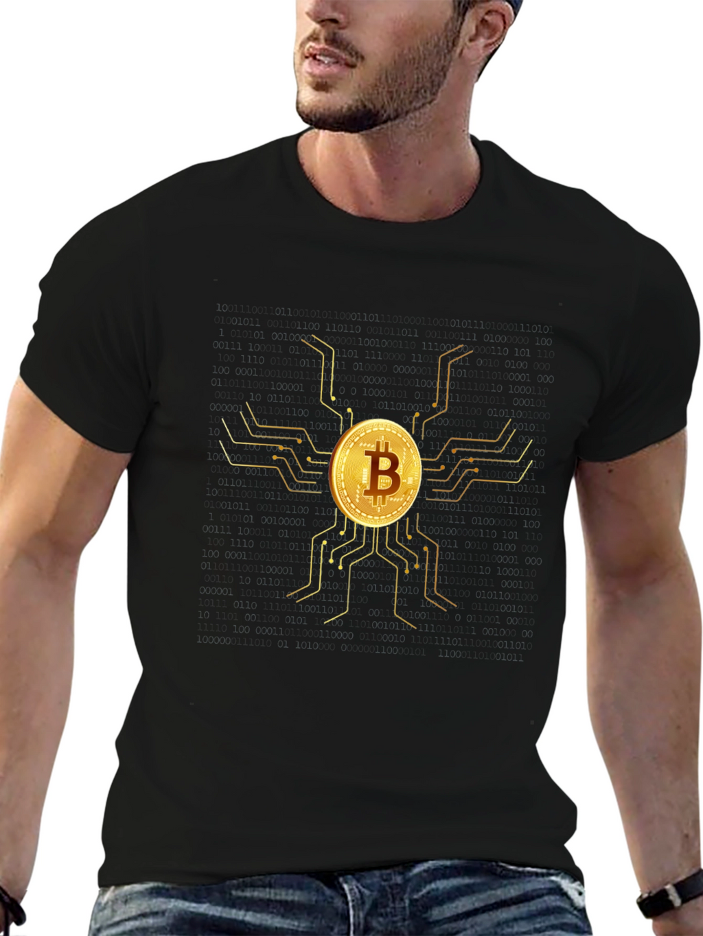 Camiseta Bitcoin Oro - Diseño Moderno