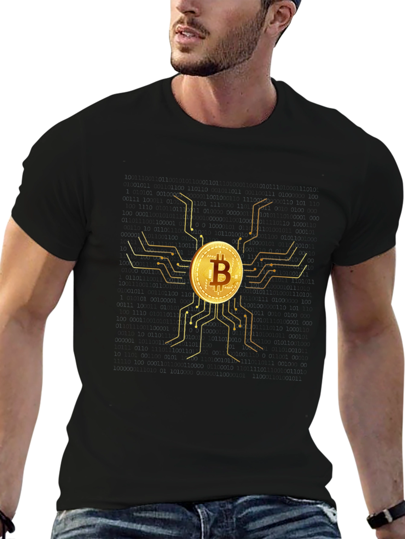 Camiseta Bitcoin Oro - Diseño Moderno