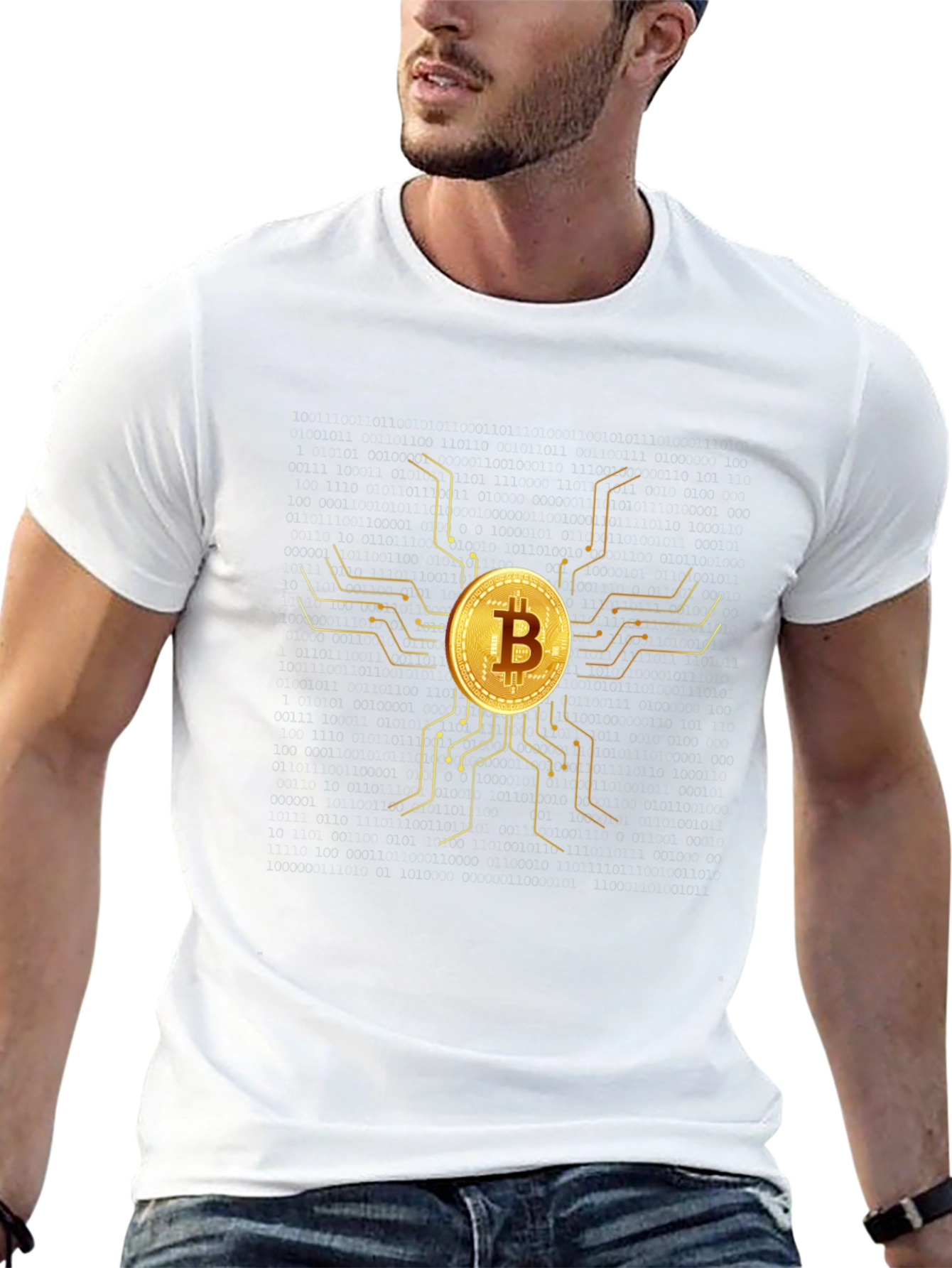 Camiseta Bitcoin Oro - Diseño Moderno