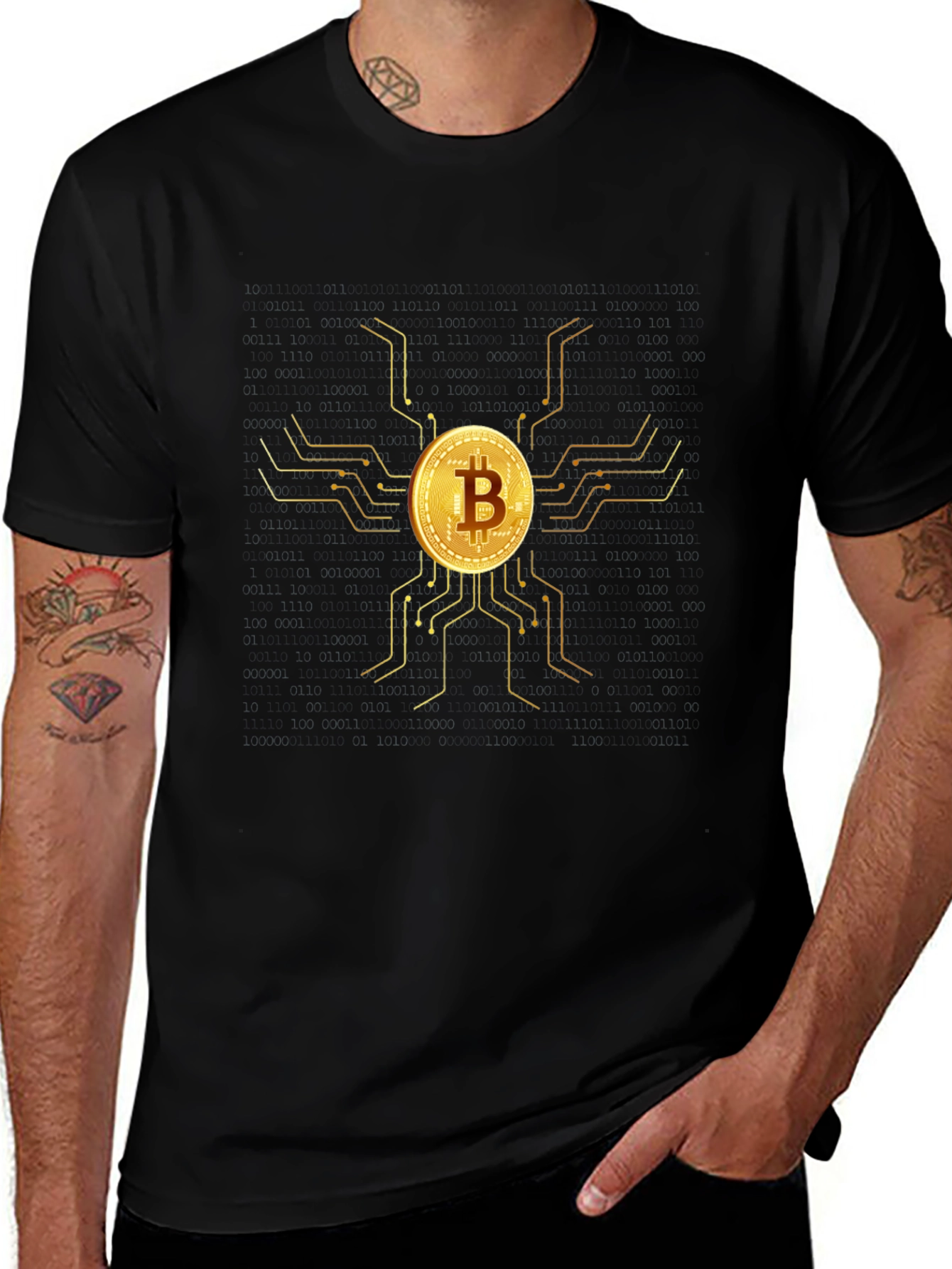 Camiseta Bitcoin Oro - Diseño Moderno