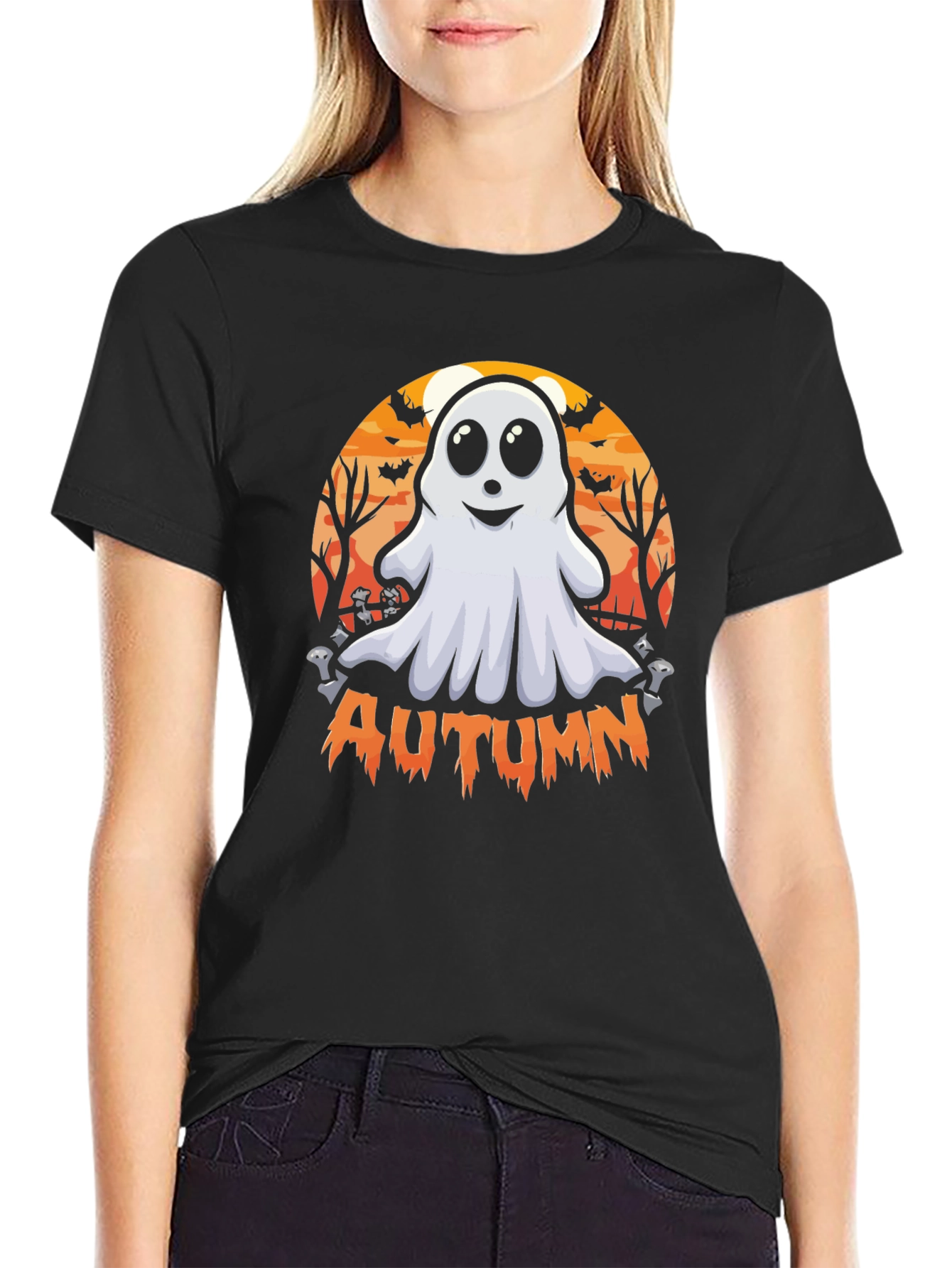 Camiseta Fantasma Otoñal - Diseño Halloween