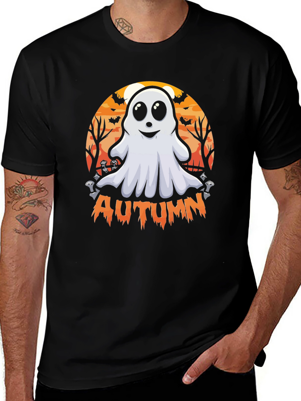 Camiseta Fantasma Otoñal - Diseño Halloween