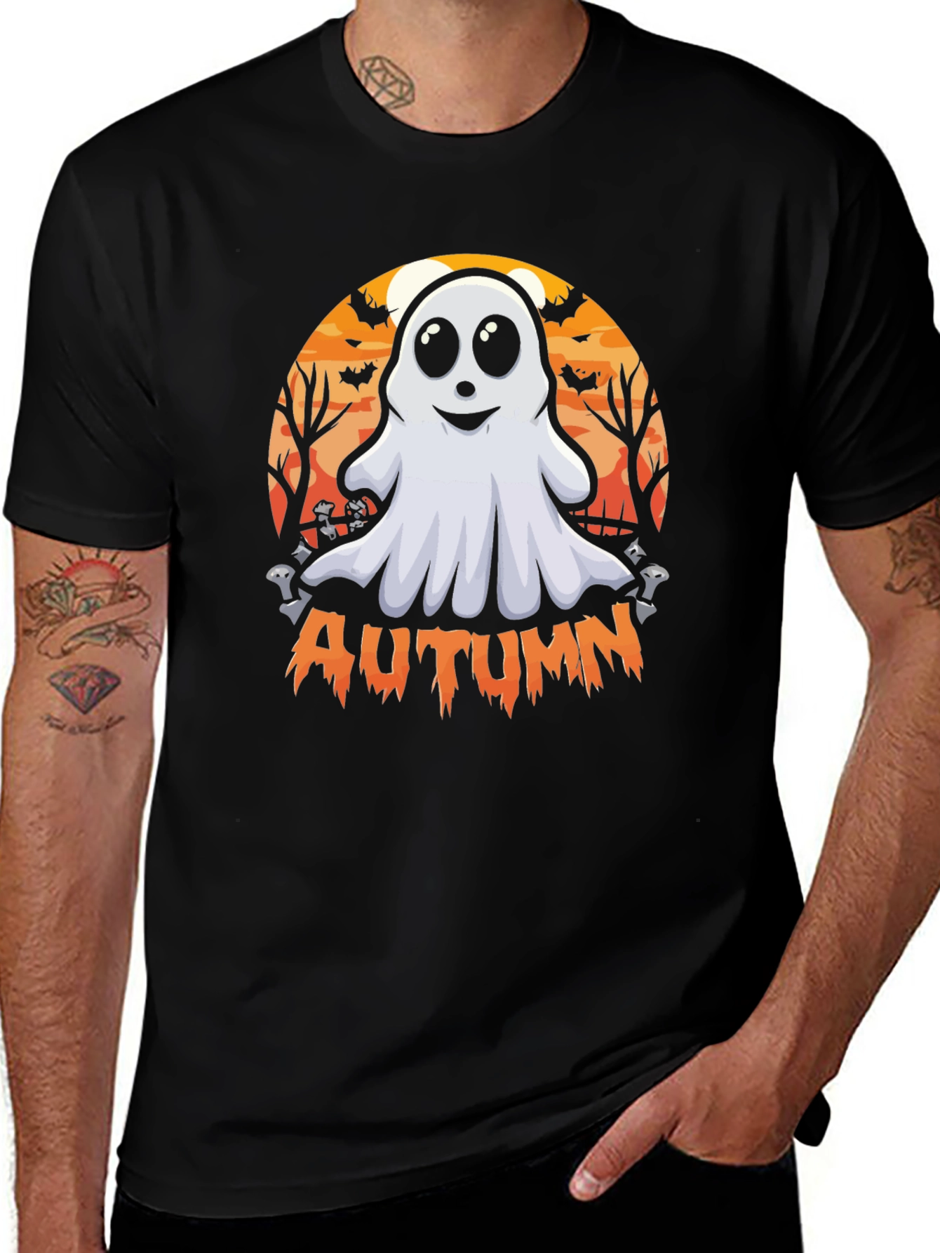 Camiseta Fantasma Otoñal - Diseño Halloween