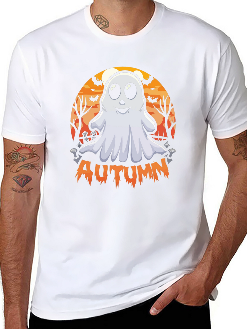 Camiseta Fantasma Otoñal - Diseño Halloween
