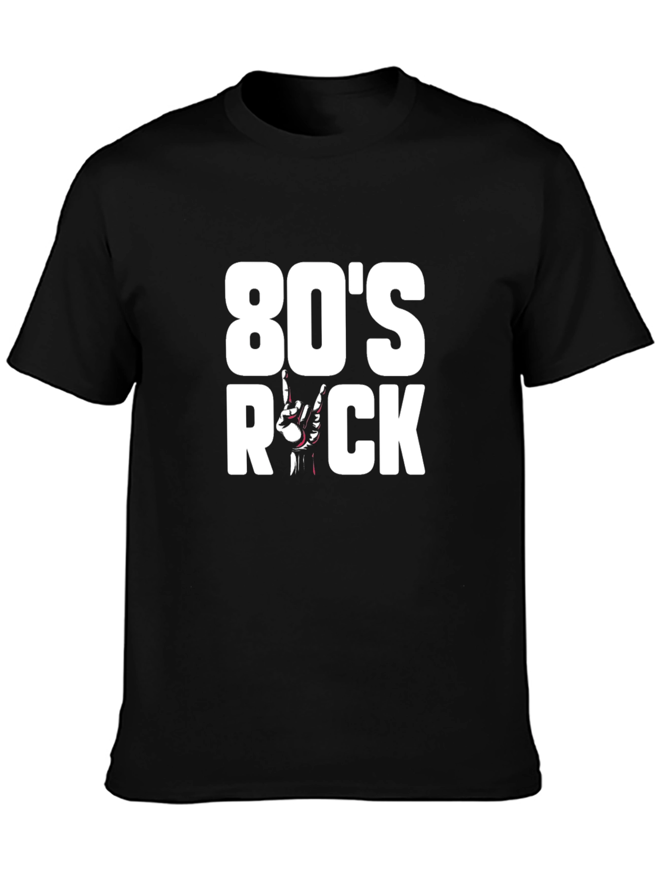Camiseta 80s Rock Negra para Hombre