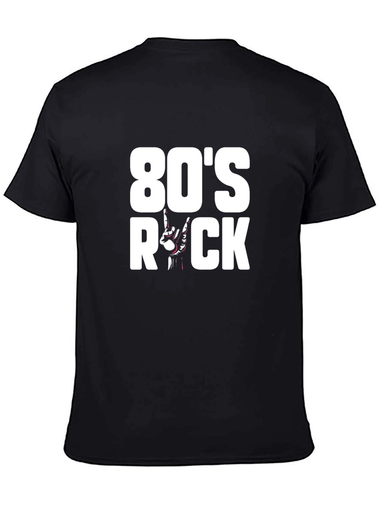 Camiseta 80s Rock Negra para Hombre