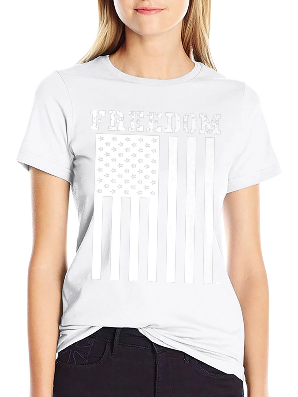 Camiseta Freedom Estampado Bandera Americana