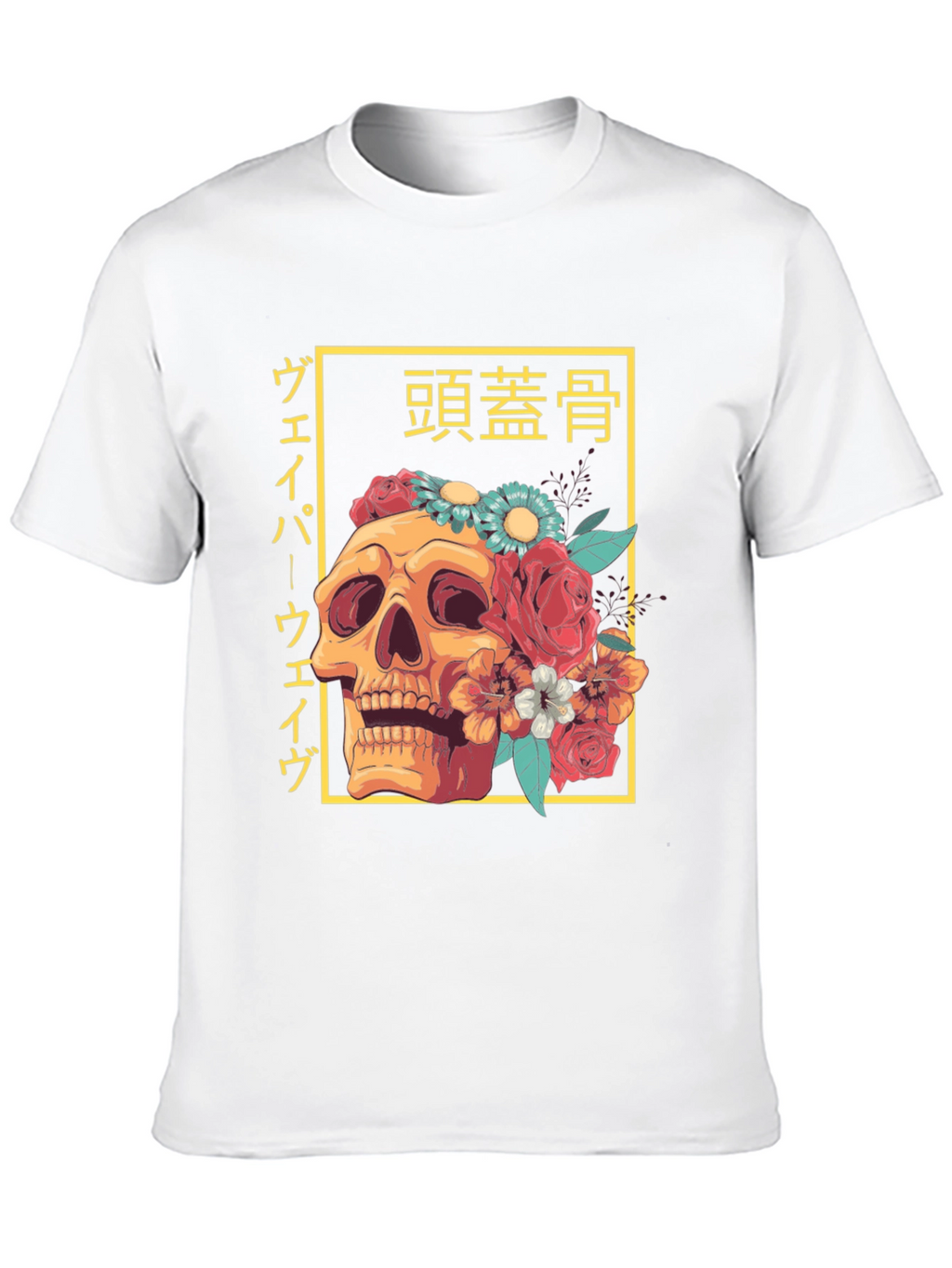 Camiseta Calavera Floral Japonesa