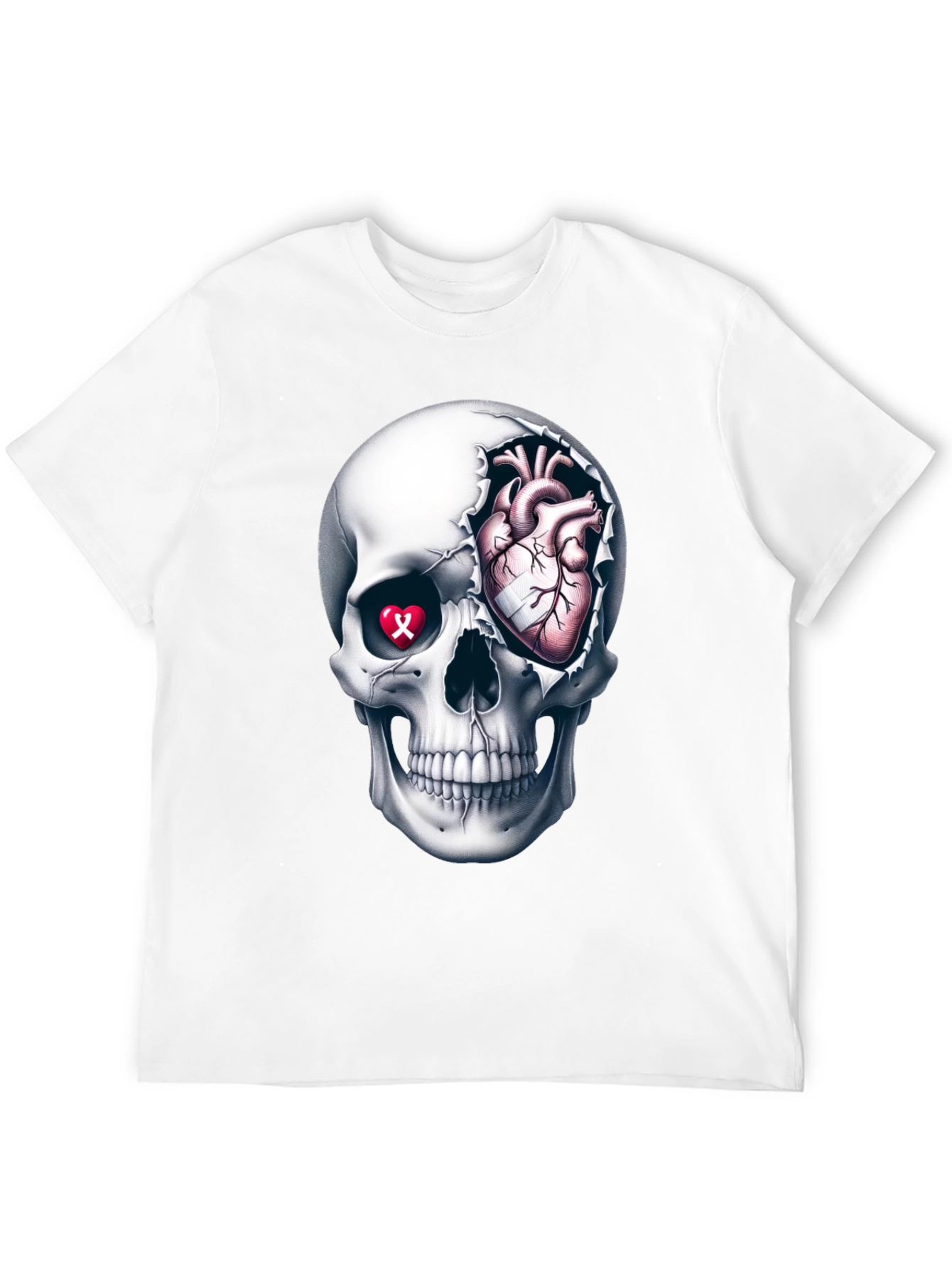 Camiseta Calavera con Corazón Anatómico