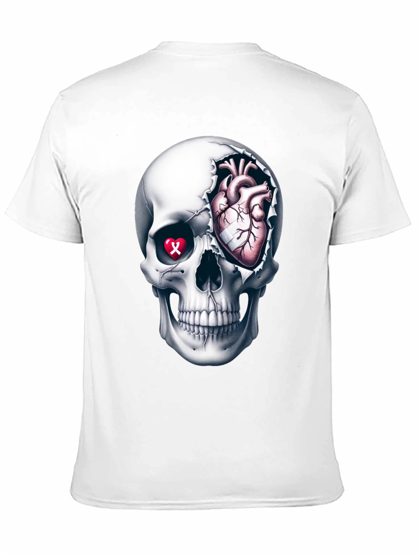 Camiseta Calavera con Corazón Anatómico