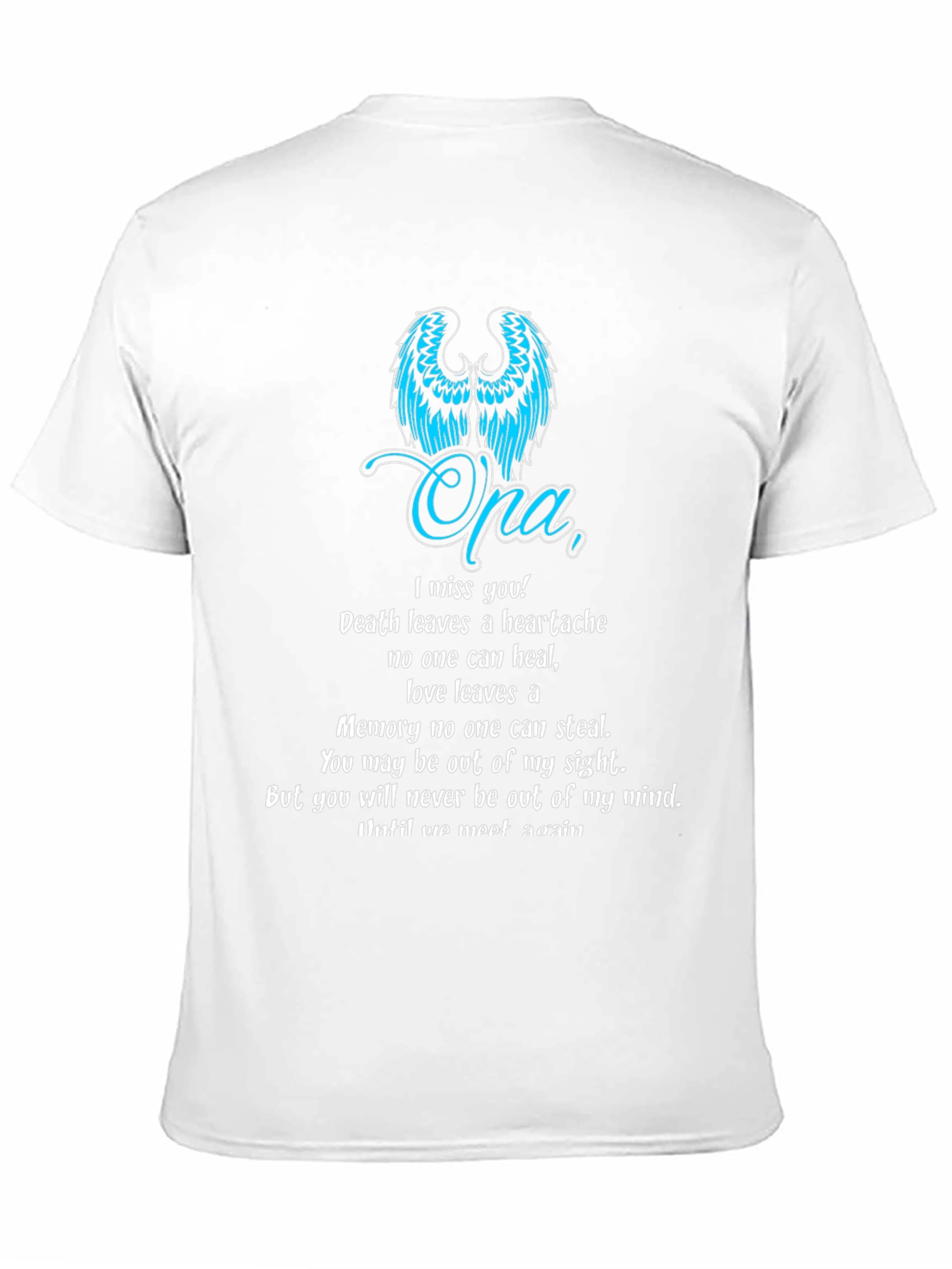 Camiseta conmemorativa Opa - Alas y mensaje de recuerdo