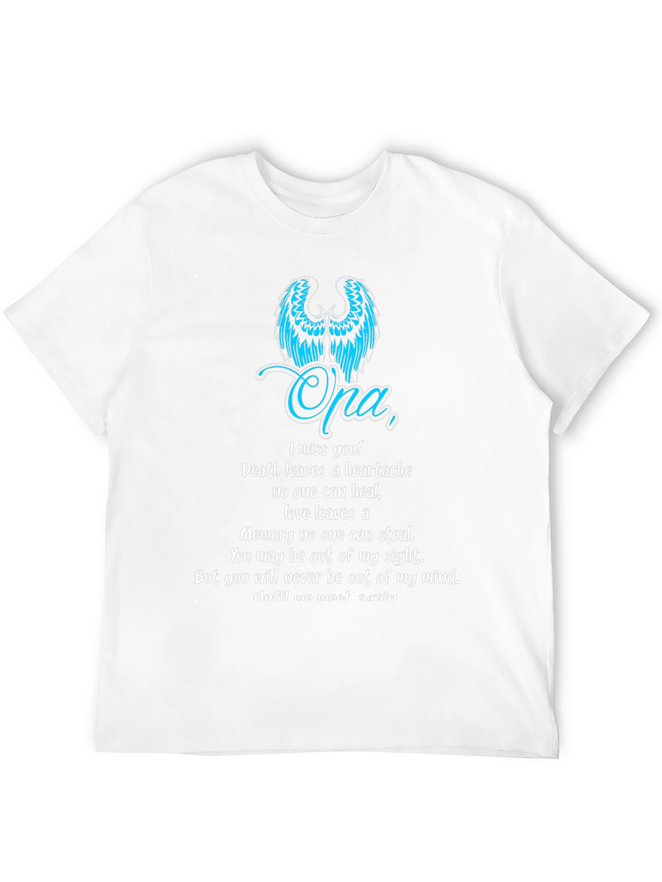 Camiseta conmemorativa Opa - Alas y mensaje de recuerdo