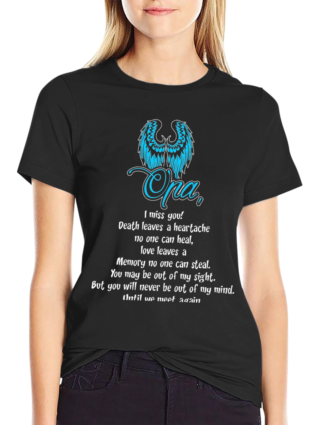 Camiseta conmemorativa Opa - Alas y mensaje de recuerdo