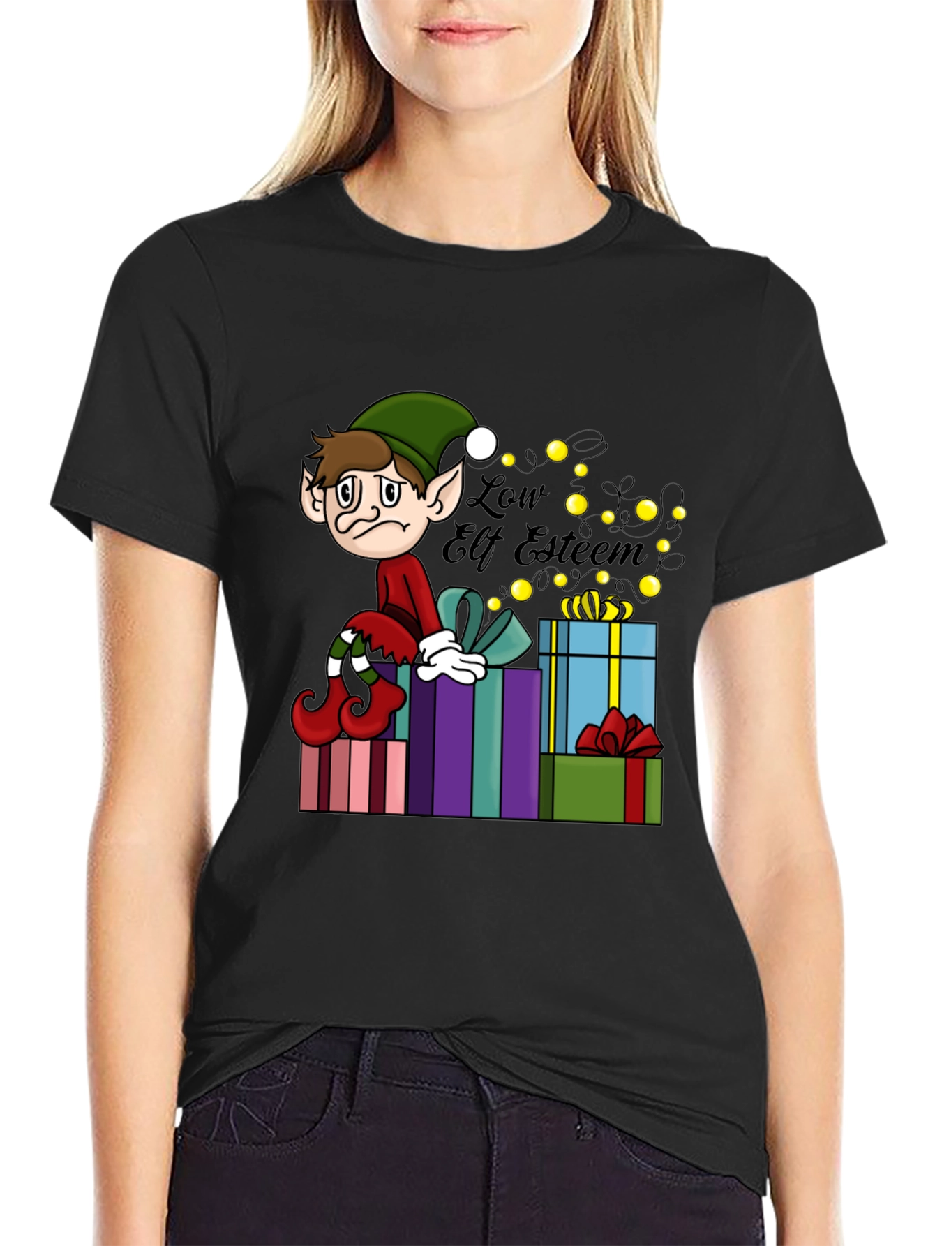 Camiseta Gráfica Navideña Low Elf Esteem