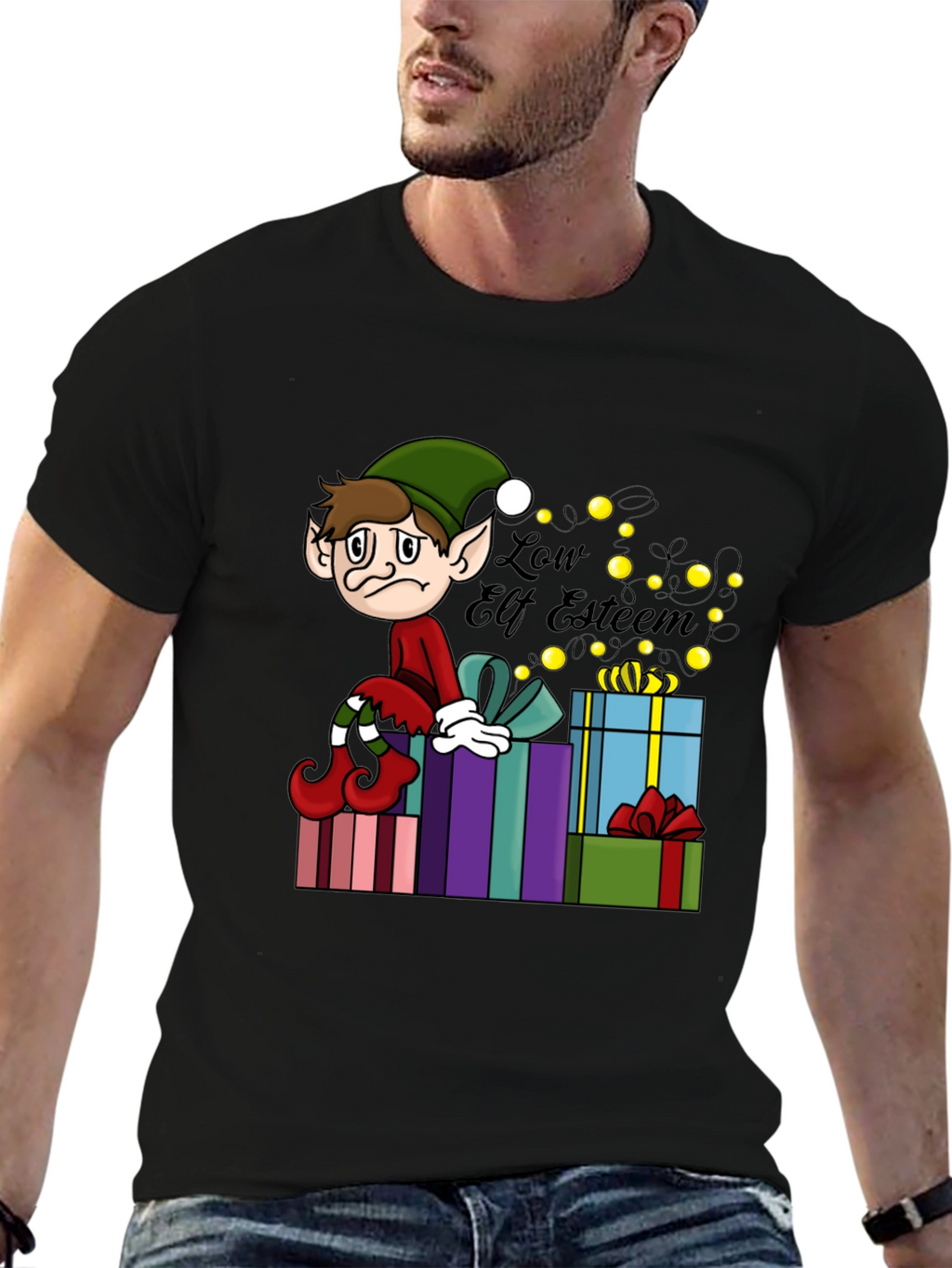 Camiseta Gráfica Navideña Low Elf Esteem