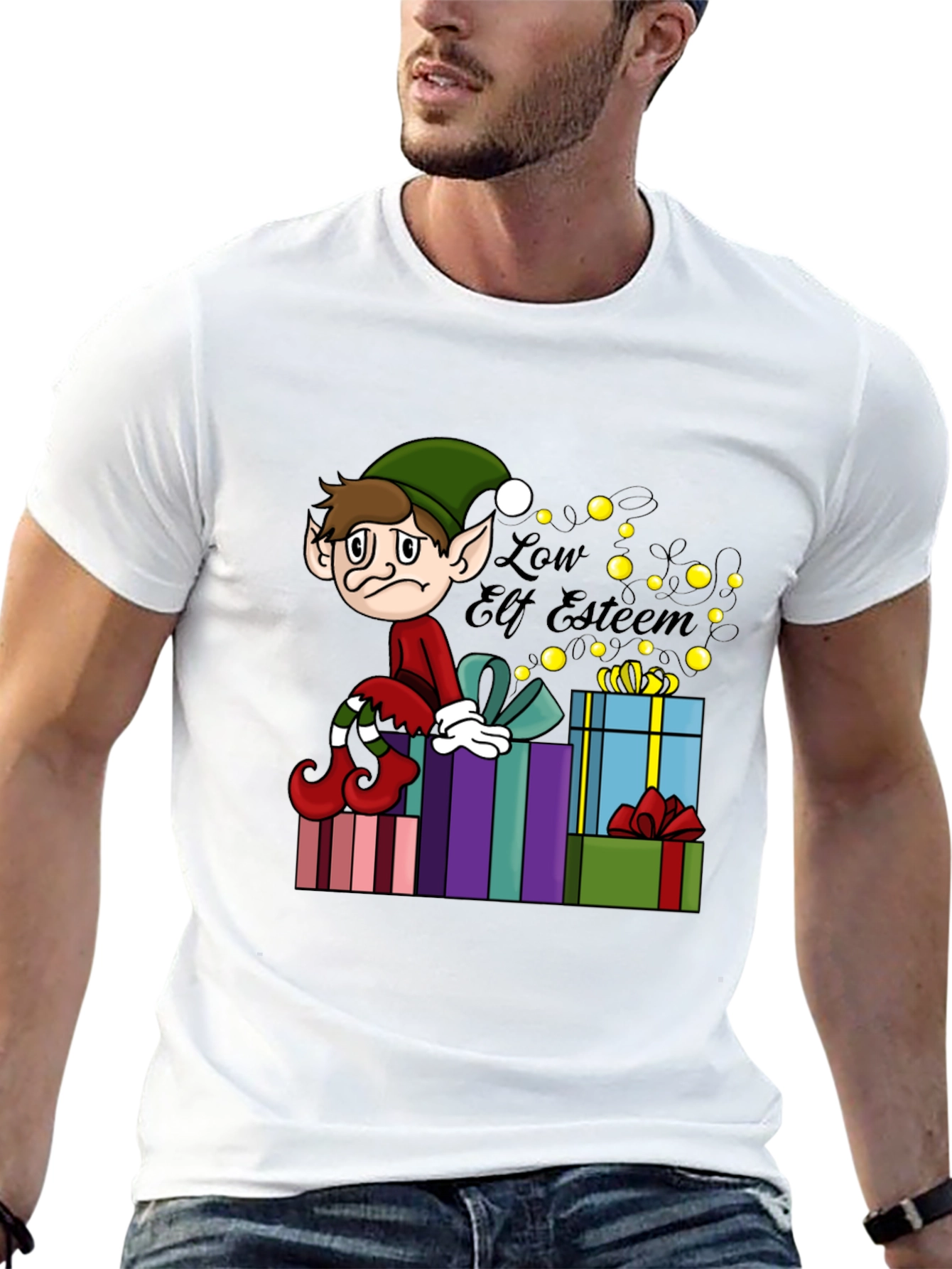 Camiseta Gráfica Navideña Low Elf Esteem