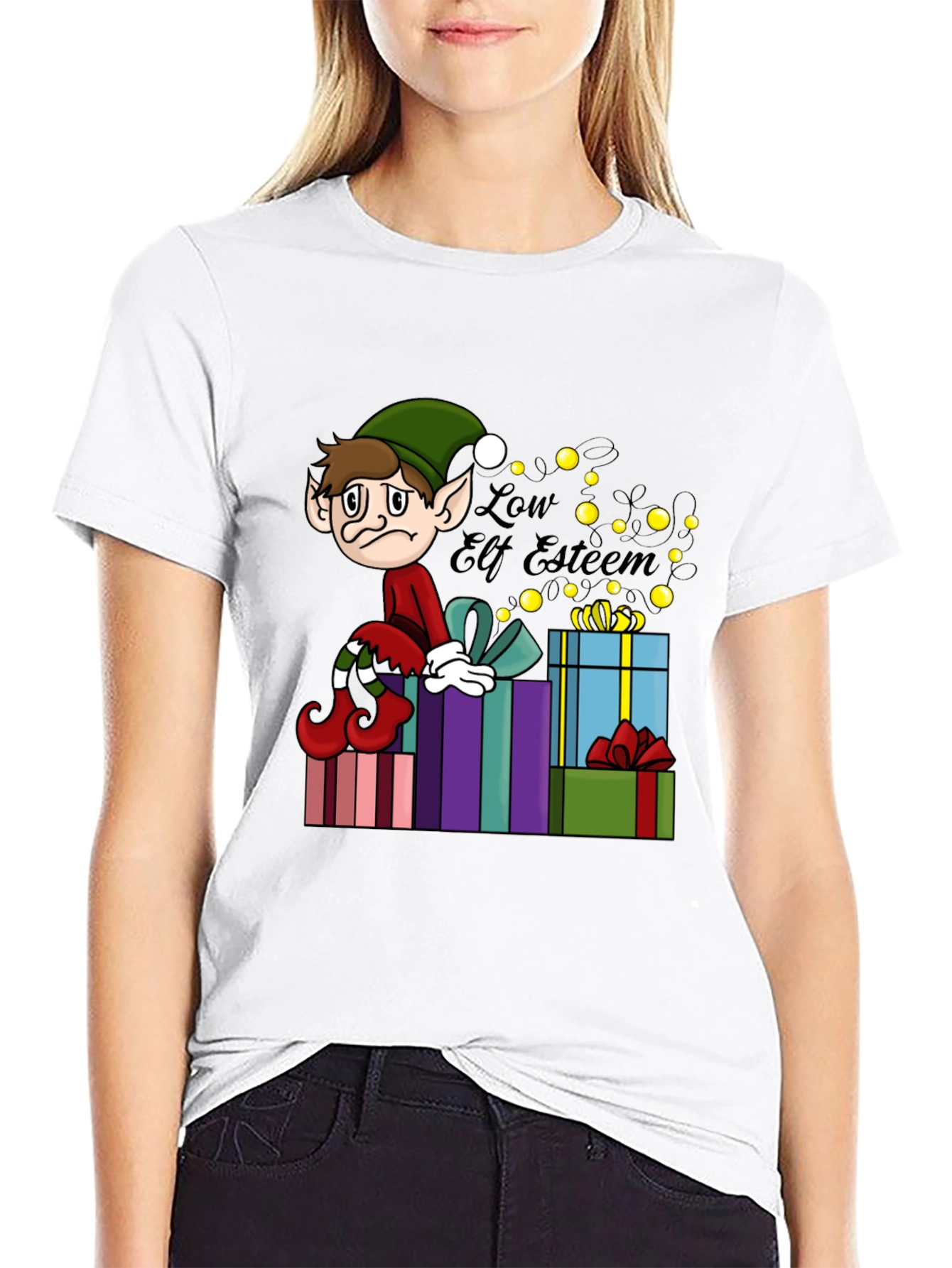 Camiseta Gráfica Navideña Low Elf Esteem
