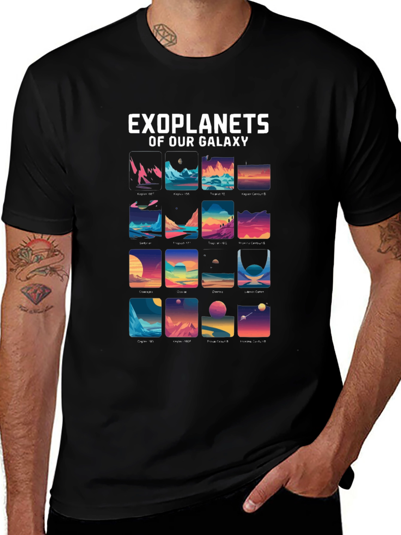 Camiseta Gráfica Exoplanetas de Nuestra Galaxia