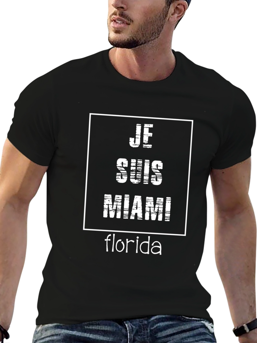 Camiseta Hombre Je Suis Miami Florida