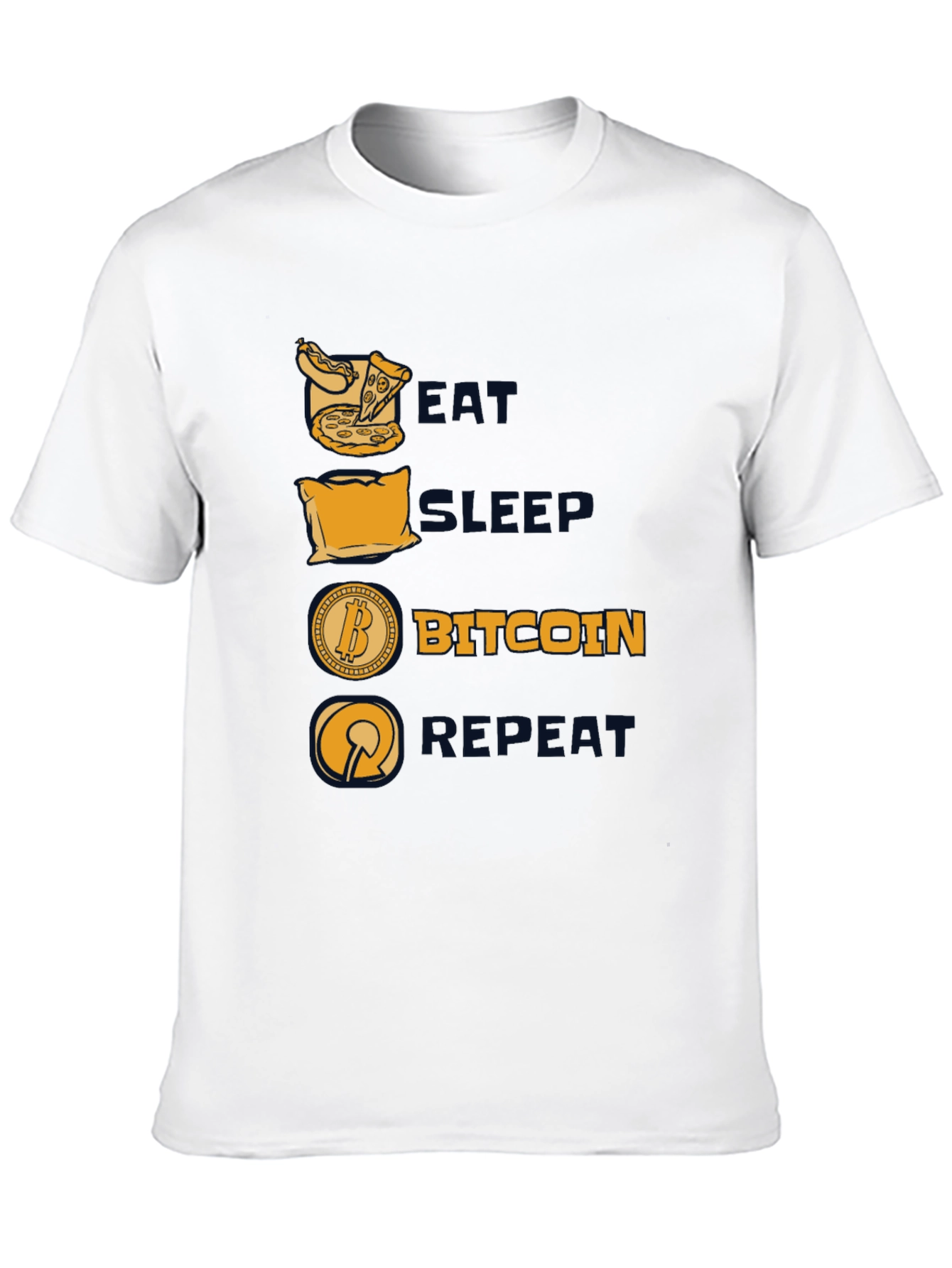 Camiseta Hombre Negra: Come Duerme Bitcoin Repite