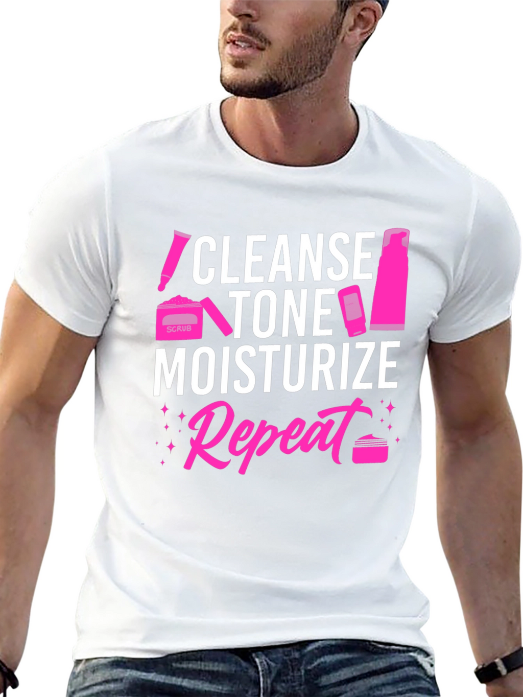 Camiseta Estética: Limpia Tonifica Hidrata Repite