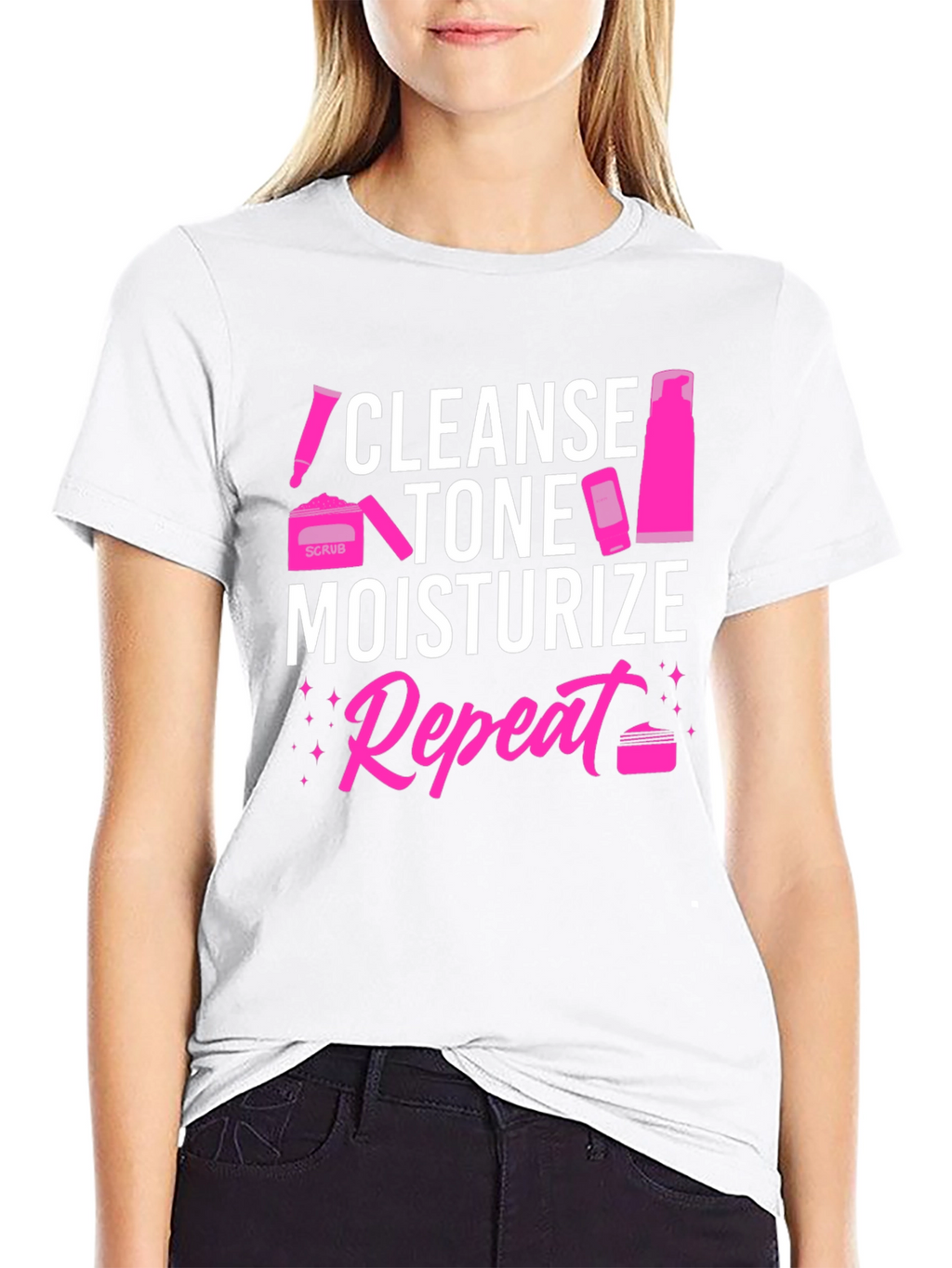 Camiseta Estética: Limpia Tonifica Hidrata Repite