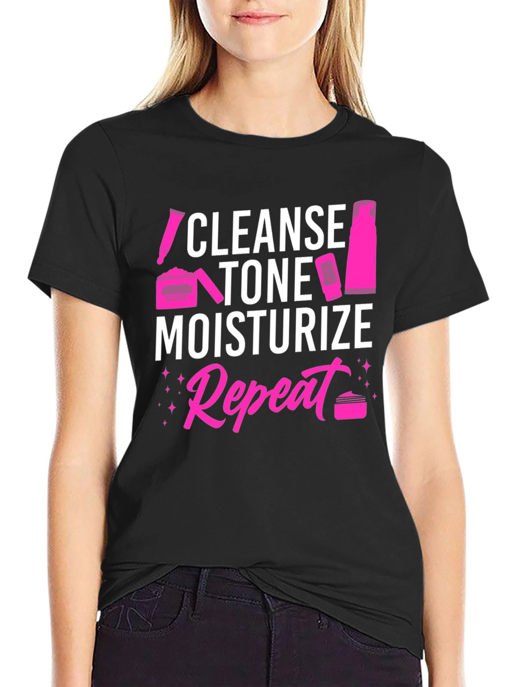 Camiseta Estética: Limpia Tonifica Hidrata Repite