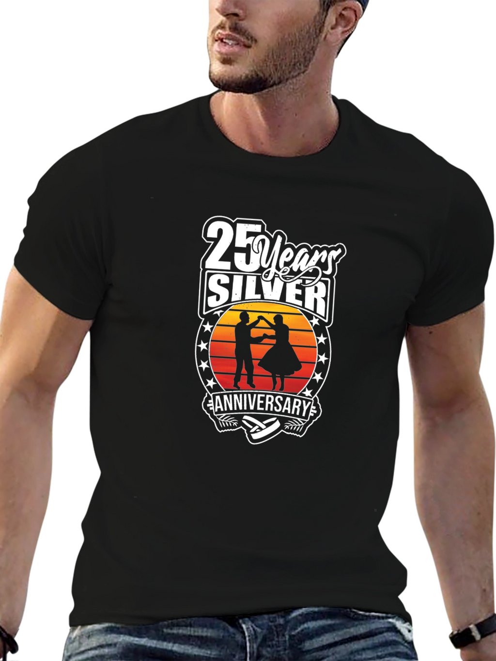 Camiseta Aniversario Plata 25 Años Diseño Único