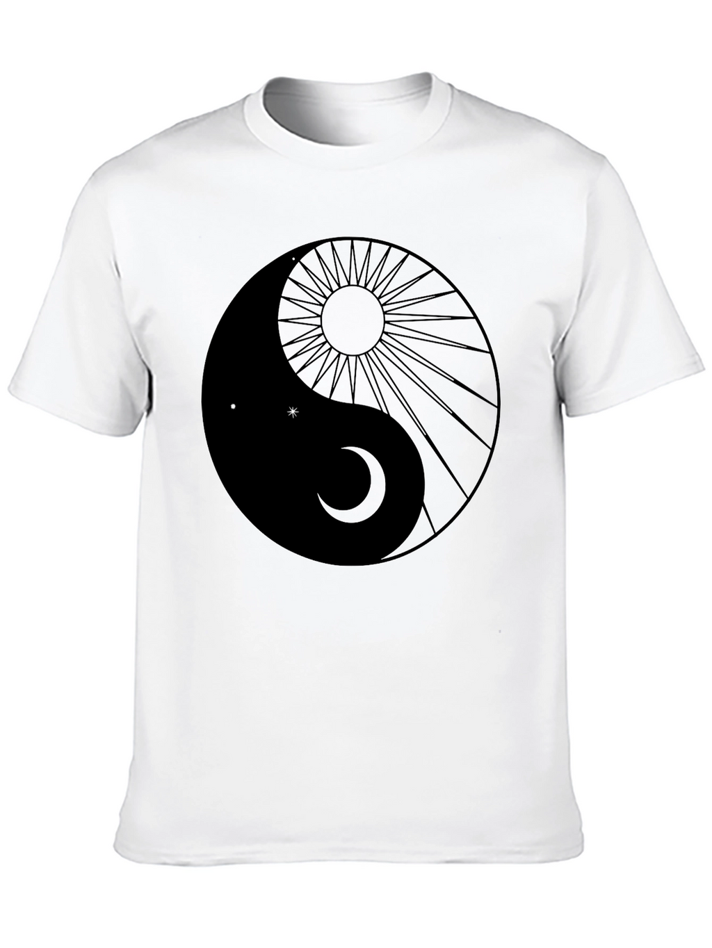 Camiseta Yin Yang Sol Luna Diseño Negro