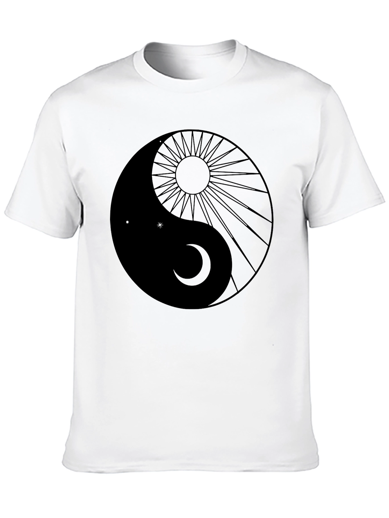 Camiseta Yin Yang Sol Luna Diseño Negro