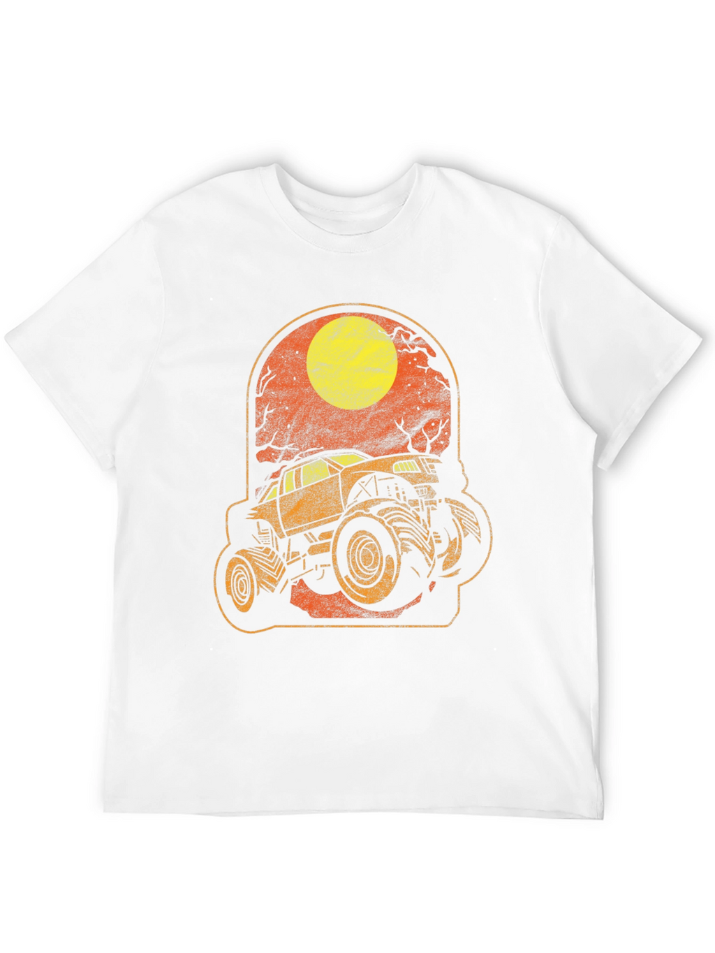 Camiseta Hombre Gráfico Camion Monstruo Luna Halloween