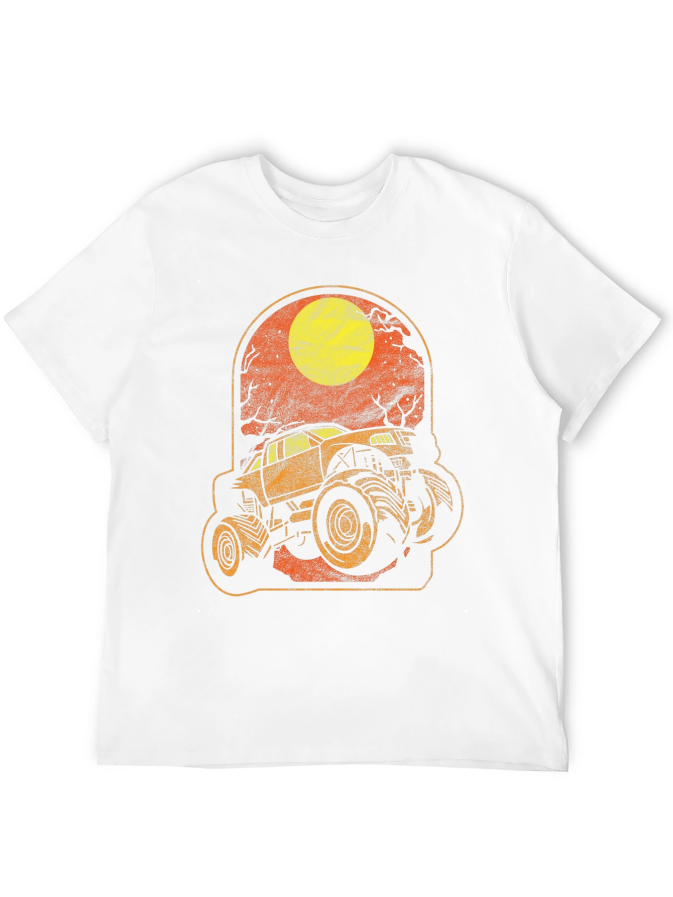 Camiseta Hombre Gráfico Camion Monstruo Luna Halloween