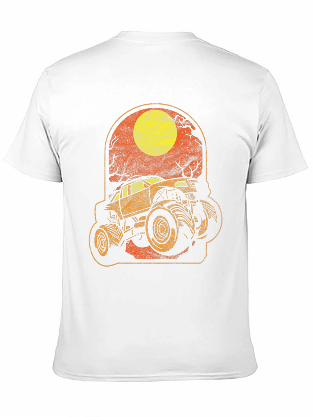 Camiseta Hombre Gráfico Camion Monstruo Luna Halloween