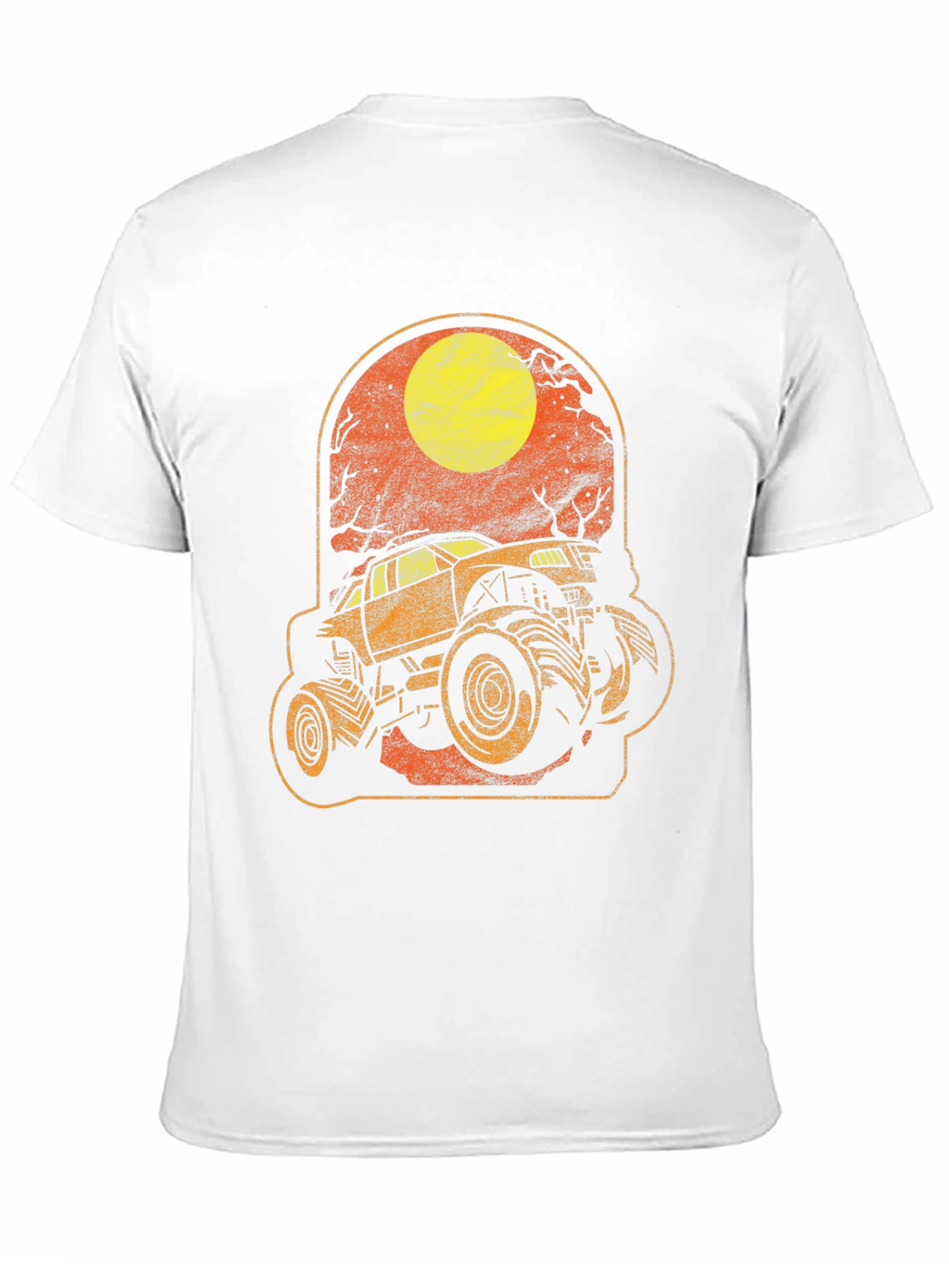 Camiseta Hombre Gráfico Camion Monstruo Luna Halloween