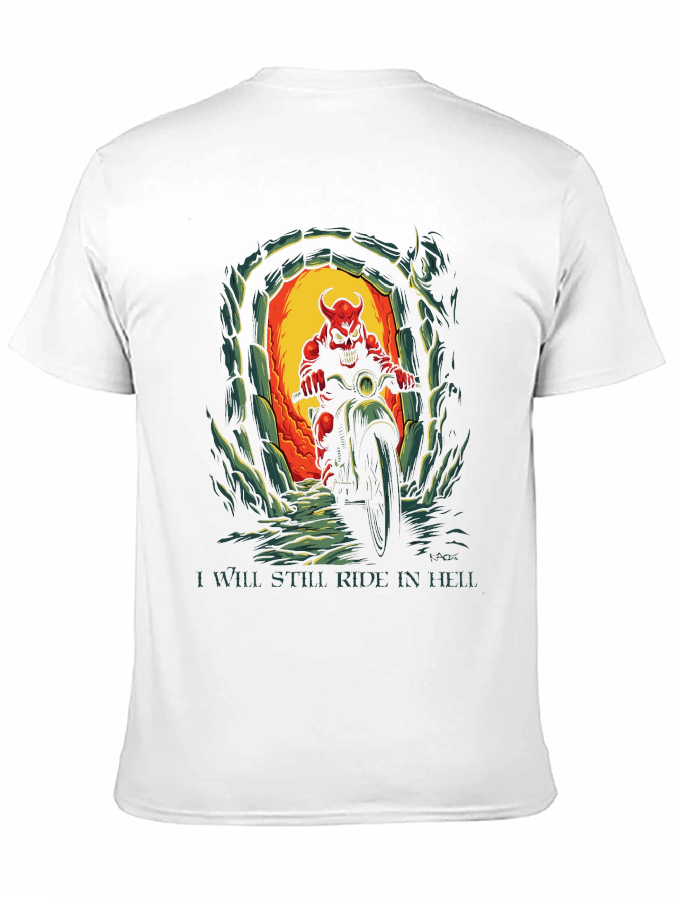 Camiseta Hombre Estampada Diablo Motociclista