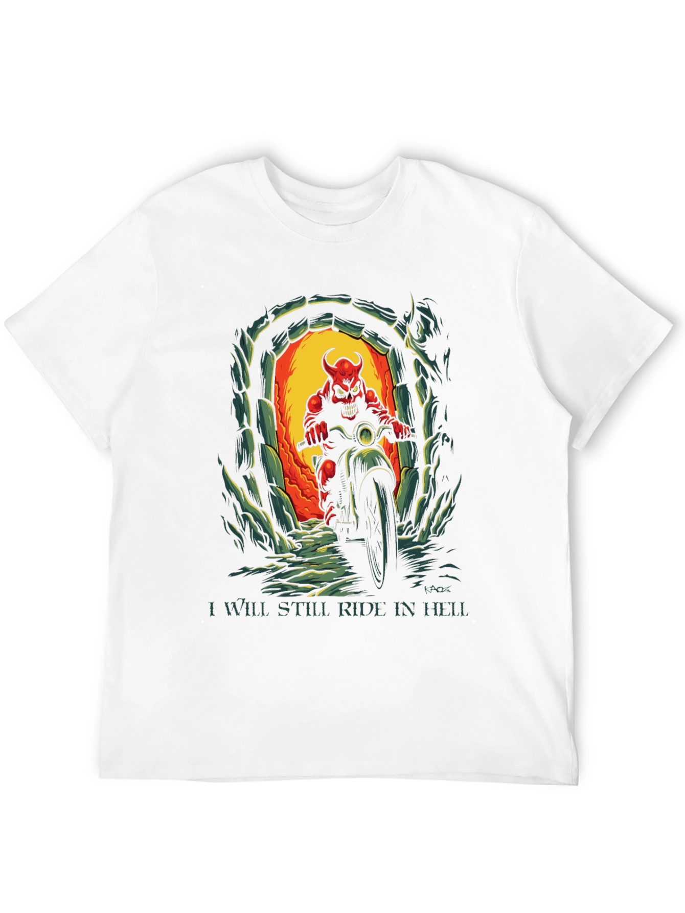 Camiseta Hombre Estampada Diablo Motociclista