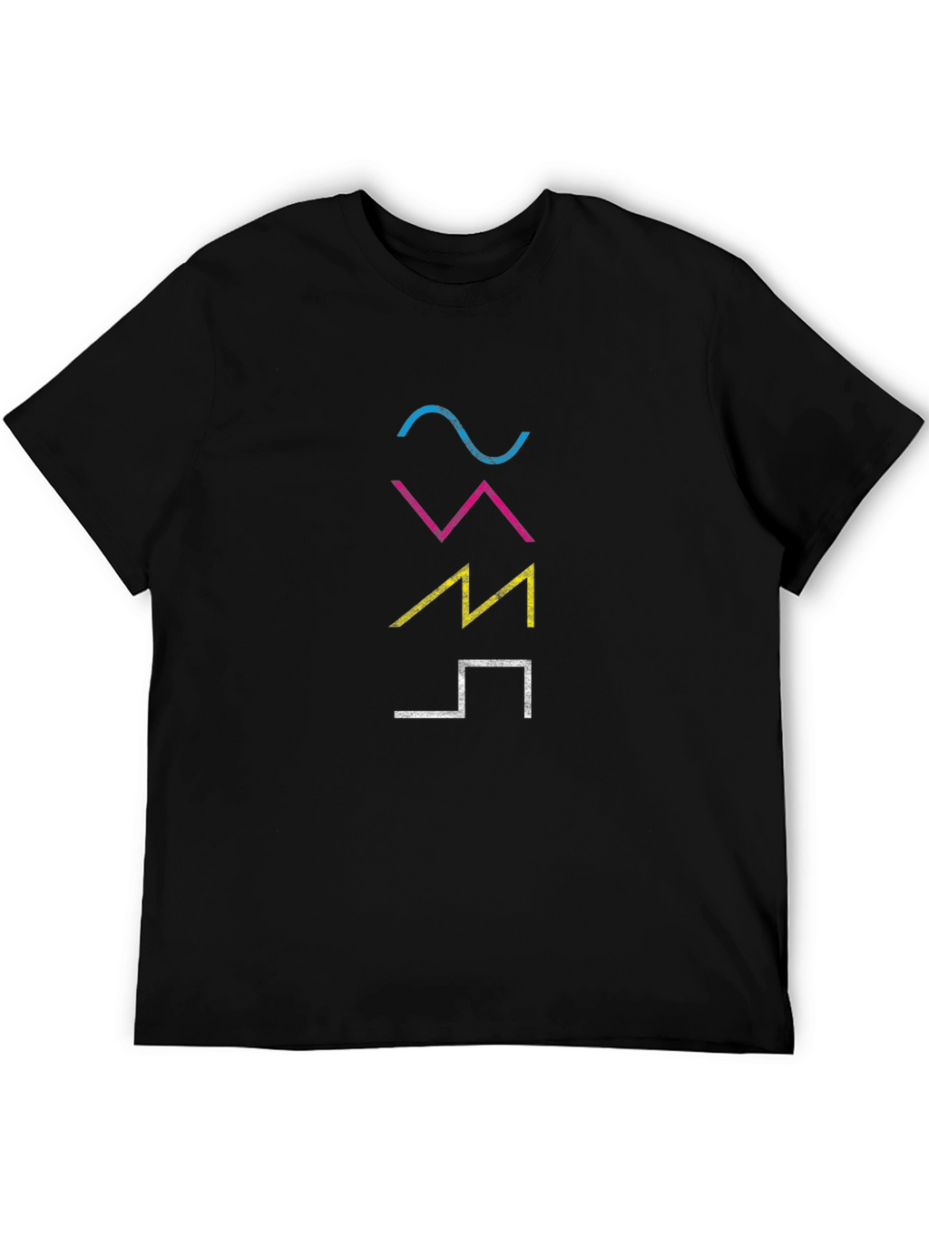 Camiseta Hombre Negra con Diseño Gráfico Abstracto