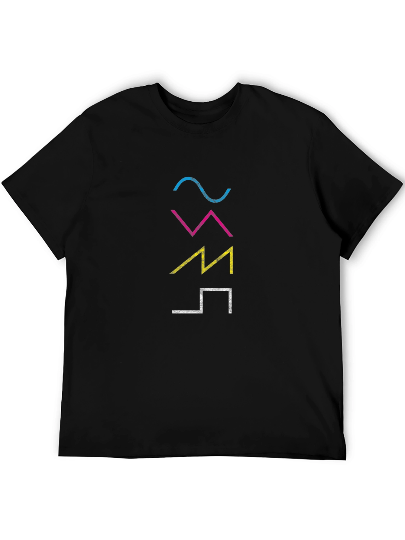 Camiseta Hombre Negra con Diseño Gráfico Abstracto