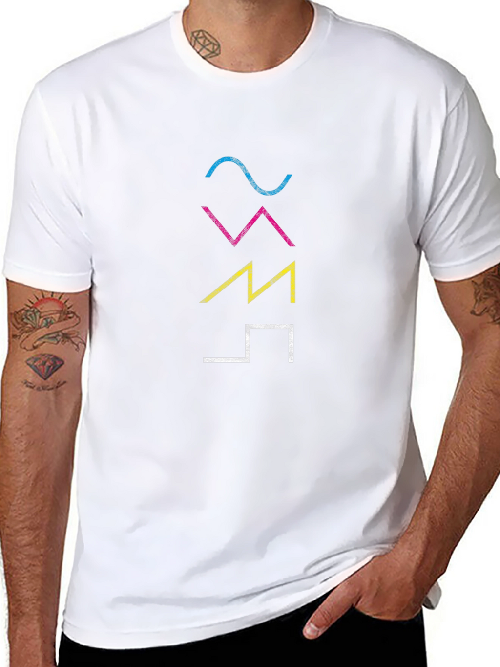 Camiseta Hombre Negra con Diseño Gráfico Abstracto